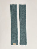 Fisherman's Rib Fingerless Long Gloves - Oribe Green - Jo Cranston knitwear