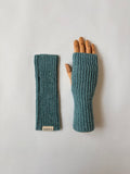 Fisherman's Rib Fingerless Gloves - Oribe Green - Jo Cranston