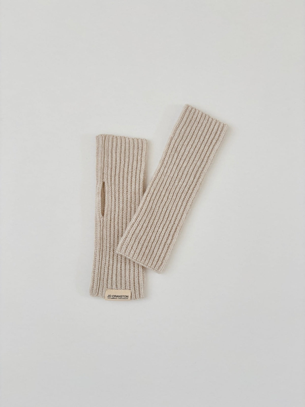Fisherman's Rib Fingerless Gloves - Swansdown - Jo Cranston