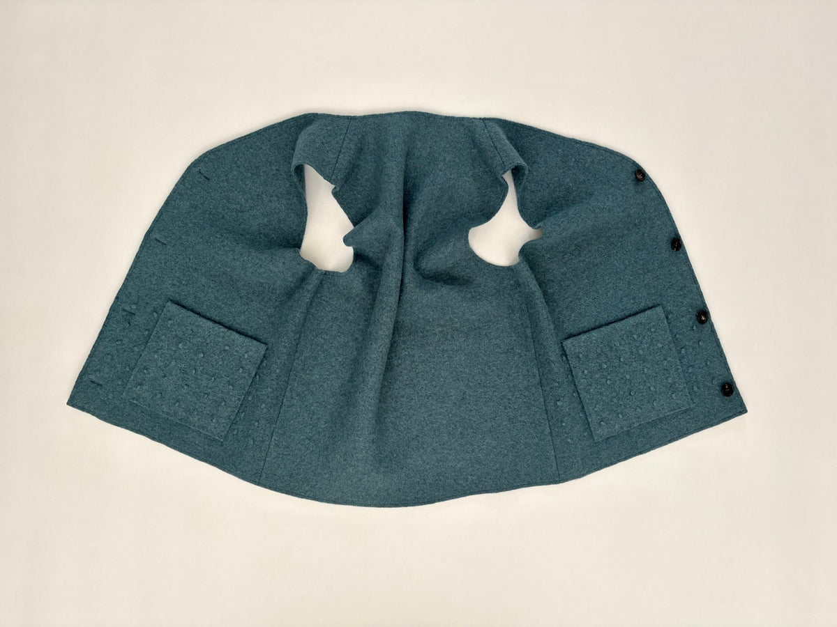 Urchin Felted Wool Waistcoat - Marlin Teal - Jo Cranston
