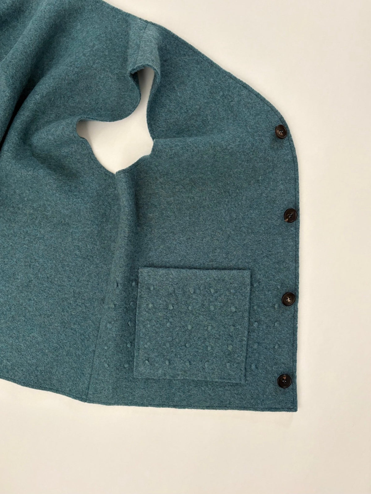 Urchin Felted Wool Waistcoat - Marlin Teal - Jo Cranston
