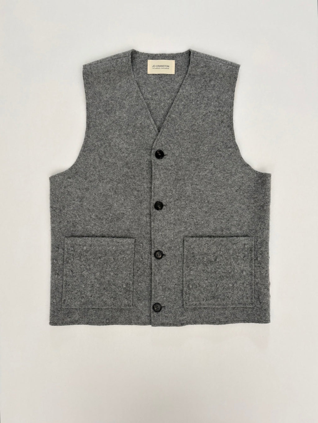Urchin Felted Wool Waistcoat - Uniform Grey - Jo Cranston