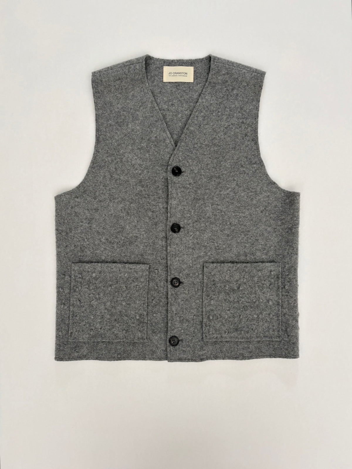 Urchin Felted Wool Waistcoat - Uniform Grey - Jo Cranston