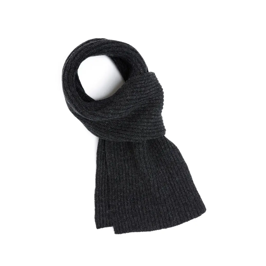 Lambswool Fisherman’s Rib Scarf Charcoal