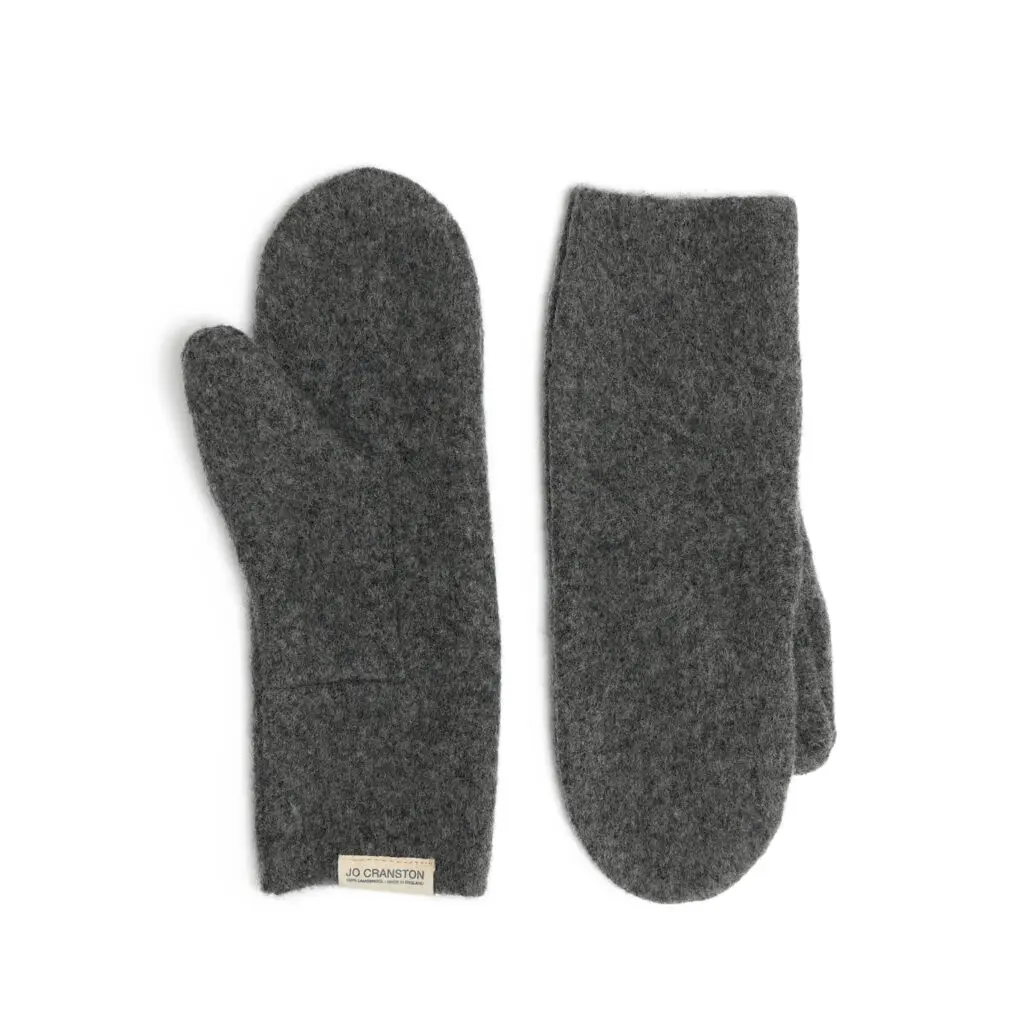 Derby Grey Felted Lambswool Mittens