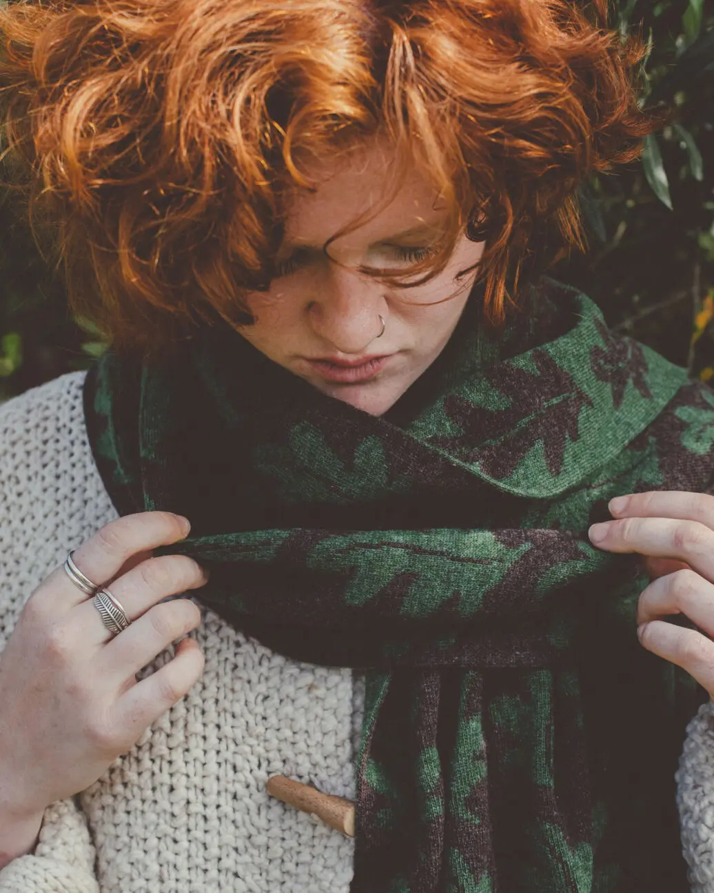 Oak Forest Large Scarf - Porcupine + Serpentine - Image 3