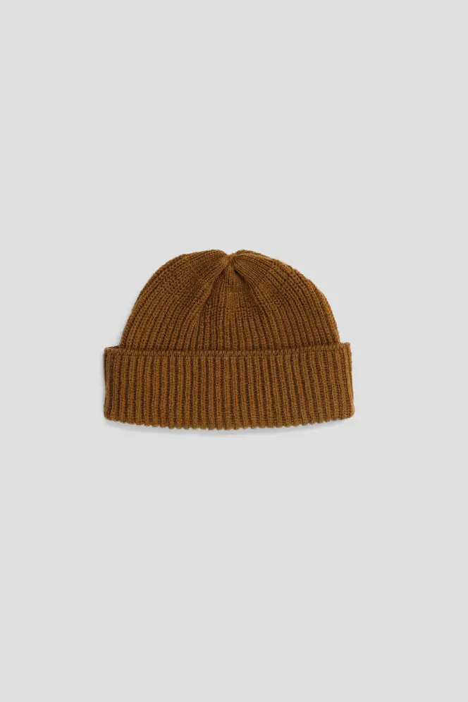 Fisherman's Rib Short Beanie - Vintage Vicuna