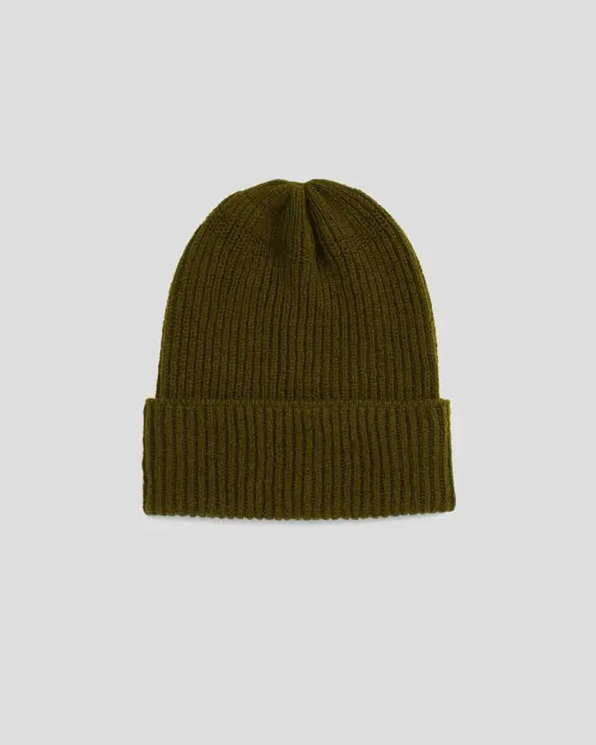 Fisherman's Rib Long Beanie - Dark Moss