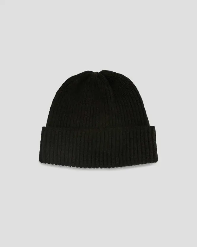Fisherman's Rib Short Beanie - Black