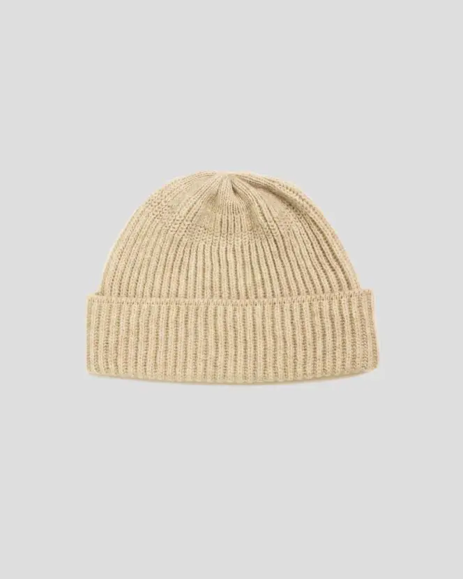 Fisherman's Rib Short Beanie - Swansdown
